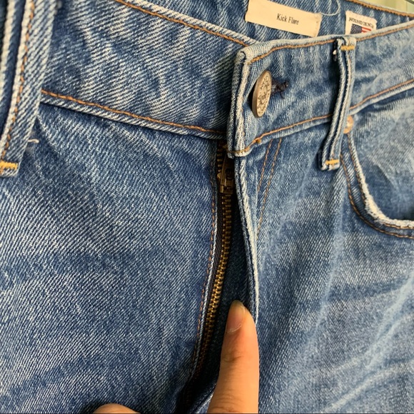 NOEND Denim Kick Flare Side Slit High Rise Jeans - Picture 5 of 12